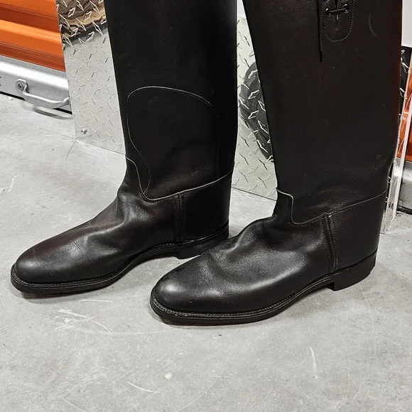 HAKINS LETHER BOOTS KNEE HIGH LACE UP SZ.US 14.5/UK 13.5 NEW  display picture 1